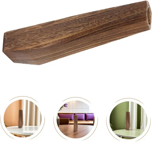 Vista 8 de Wakauto Jarrones de madera oblongos rústicos altos para piso, moderno centro de mesa de granja, jarrón decorativo de madera natural, soporte