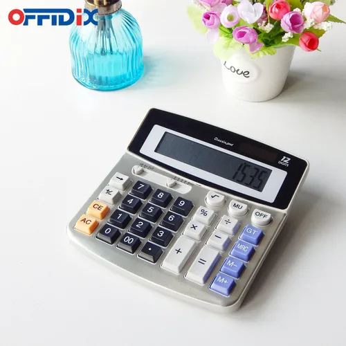 Vista 6 de OFFIDIX Calculadora de escritorio de oficina Calculadora de energía dual