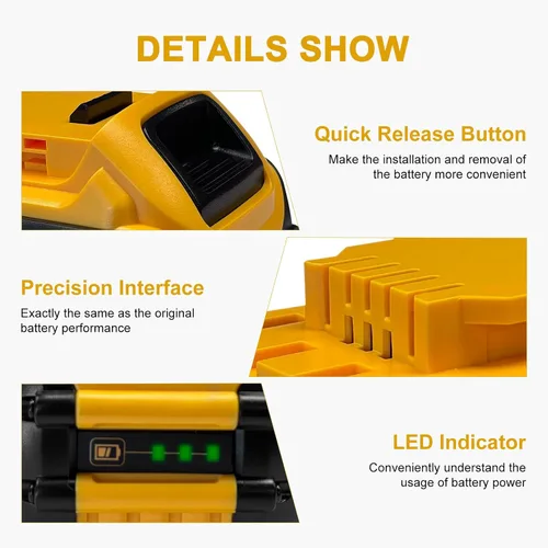 Vista 3 de DZEKO Batería de repuesto de 12 Ah para baterías Dewalt de 20 V/60 V Max compatible con DCB606 DCB609 DCB612 DCB200 DCB206 DCB207 paquetes