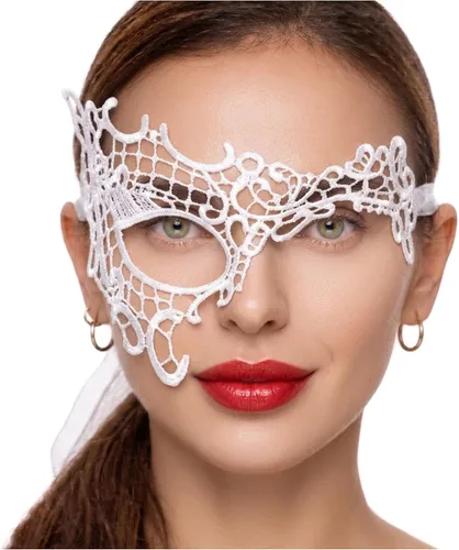 Vista 31 de Masquerade Mask For Women Lace Masquerade Mask for Masquerade Party, Proms, Venetian Party, Mardi Gras, Halloween & Cosplay Ana Bg Pluma de Pavo Real