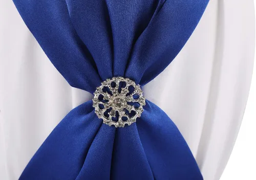 Vista 2 de Joyería de satén y cristal artificial para decorar la cesta de la niña de las flores de la boda (azul)