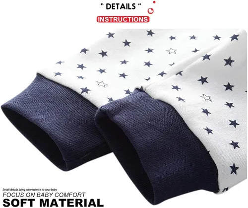 Vista 3 de Paquete de 4 pantalones unisex de algodón para bebé recién nacido leggings casuales bordados de 0 a 24 meses para niños y niñas