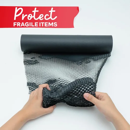 Vista 7 de Papel de embalaje de panal de abeja negro para mudanzas de 12 pulgadas x 66 pies de envoltura de burbuja de panal de abeja, papel de embalaje