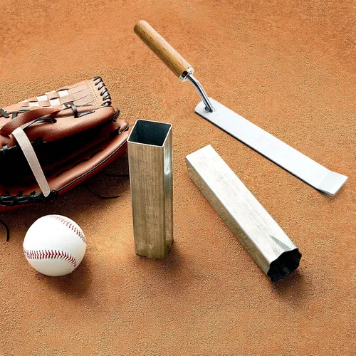 Vista 5 de Dunzy 3 anclajes de tierra de béisbol estilo prensado para bases de béisbol, color plateado
