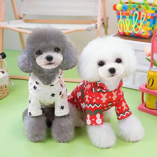Vista 4 de Sudadera de Navidad con capucha para perro, pijamas para cachorros, suéteres para gatos, overoles para perro, chaqueta para perro, abrigo, trajes