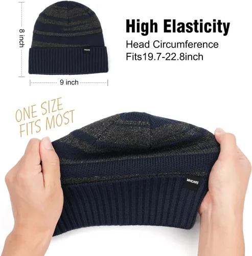 Vista 2 de Wmcaps Gorro de invierno para hombres y mujeres, forro polar, suave, cálido, calavera