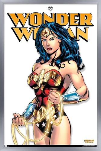 Vista 11 de Trends International DC Comics Wonder Woman - Póster de pared, 22.4 pulgadas de largo x 14.7 pulgadas, versión enmarcada de madera de granero