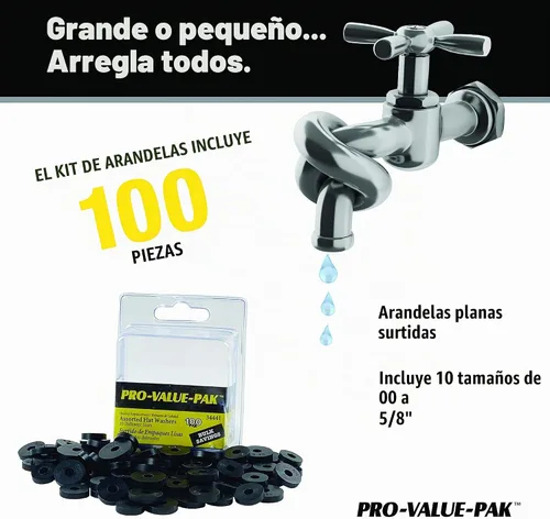 Vista 2 de DANCO Juego de arandelas planas surtidas PRO, negro, 100 piezas (34441)