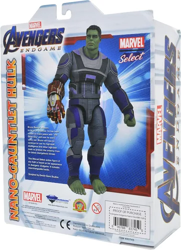 Vista 4 de Marvel Select: Avengers Endgame Nano-Gauntlet Figura de acción de Hulk