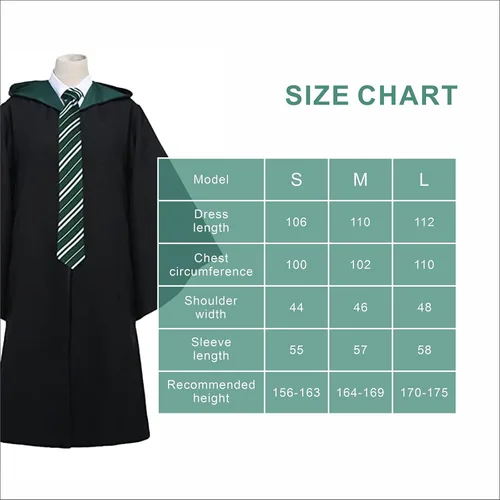Vista 7 de Conjunto de disfraz de mago, 3 piezas, bata mágica para adolescentes, cuatro estilos mágicos de universidad, bata de mago, uniforme de mago, bata