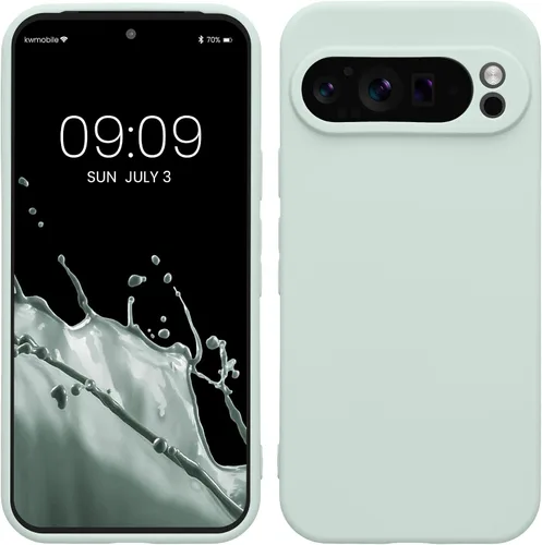 Vista 198 de kwmobile Funda compatible con Google Pixel 9 - Funda protectora delgada de TPU para teléfono - Acabado mate suave - Piedra antigua