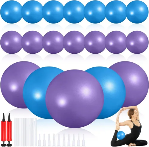 Vista 8 de Sotiff 20 pelotas pequeñas de ejercicio de pilates de 9 pulgadas, mini pelotas de barra de yoga para estabilidad, fitness, terapia física