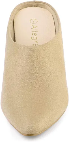 Vista 2 de Allegra K Sandalias de tacón de bloque para mujer Beige