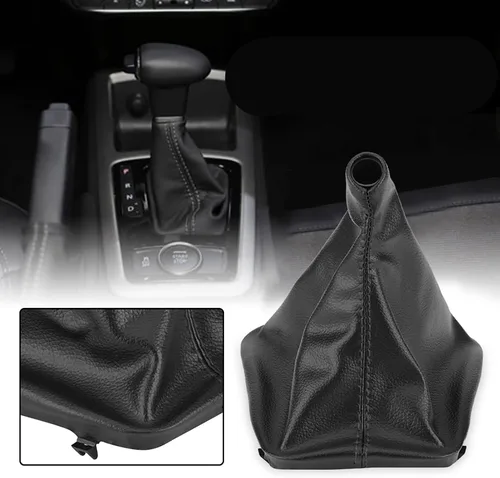 Vista 4 de Funda de palanca de cambios, funda de palanca de cambios manual, cubierta antipolvo, diseño de cuero duradero, ajuste universal, repuesto