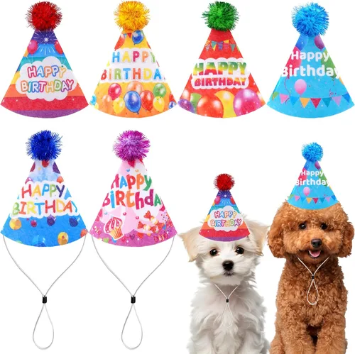 Vista 10 de 6 sombreros de fieltro para fiesta de cumpleaños para perros pequeños, cachorros, gatos