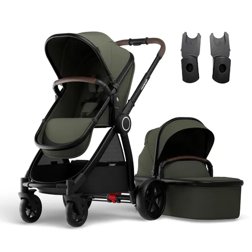 Vista 12 de Mompush Ultimate2 - Cochecito con moisés y tabla de paseo para recién nacidos a niños pequeños Gris