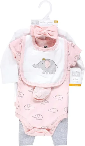 Vista 2 de Hudson Baby Conjunto de canastilla de algodón unisex para bebé