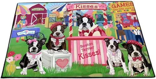 Vista 27 de Doggie of the Day Boston Terrier Dogs Floor Mat - 4th of July Independence Day - Best Dog Doormat - Protector Decor - Unique Portrait Art - Premium