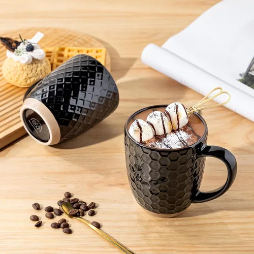Vista 5 de GBhome - Juego de 4 tazas de café grandes hechas a mano de 16 onzas