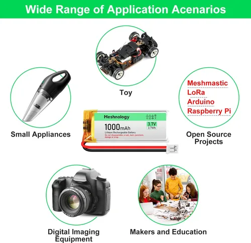 Vista 6 de 2 unids 3.7 V 1000 mAh Li batería con cable de cargador USB 102050 1S LiPo batería con placa de protección cinta de goma aislada y micro JST 2.0