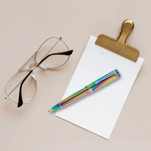 Vista 8 de Conklin Duragraph - Bolígrafo de punta fina PVD, edición especial, arco iris (CK71915)