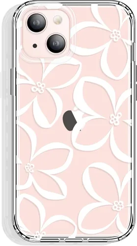 Vista 55 de GYZYA Funda transparente para iPhone 14 y iPhone 13 de 6.1 pulgadas con diseño de patrón, funda protectora delgada de TPU + parachoques a prueba
