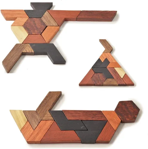 Vista 4 de KINGZHUO Rompecabezas hexagonal de madera para niños y adultos, rompecabezas desafiantes de madera para adultos, rompecabezas de rompecabezas