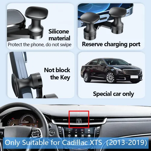 Vista 5 de Soporte para teléfono de coche para Cadillac XTS 2013 2014 2015 2016 2017 2018 2019 Auto Accesorios Decoración Interior Soporte de teléfono celular