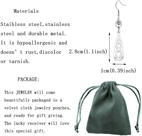 Vista 2 de NC Sobriety Gift - Collar de narcóticos anónimos, regalo de recuperación, joyería NA, aretes con piedra natal inspiradora para mujeres, Metal, Acero