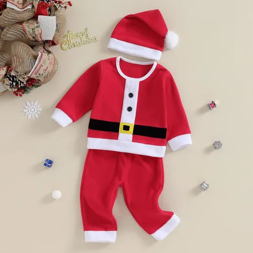 Vista 6 de Rarjuiey Disfraces de Navidad para bebé, niño y niña, ropa de Navidad de manga larga para cosplay, monstruo verde de Papá Noel