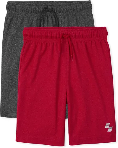 Vista 6 de The Children's Place - Pantalones cortos de baloncesto de rendimiento para niños Arctic Ice