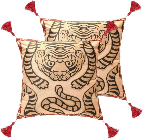 Vista 34 de patdrea Funda de almohada de terciopelo francés de diseño, 18 x 18 pulgadas Aviario