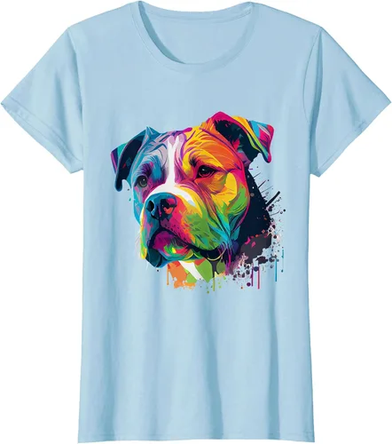 Vista 21 de Colorful American Bulldog American Bully Men Women T-Shirt Asphalt Grey