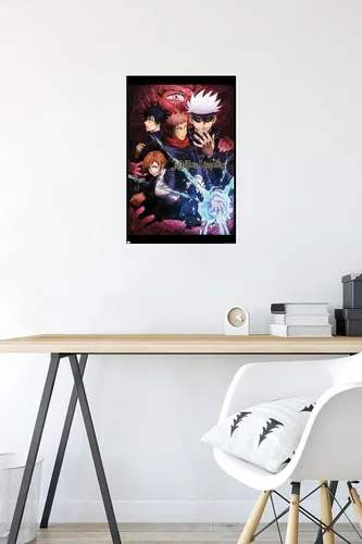 Vista 4 de Jujutsu Kaisen - Póster de pared inglés de una hoja, 22.4 pulgadas de largo x 14.7 pulgadas de ancho, versión premium sin marco