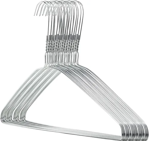 Vista 7 de HANGERWORLD Perchas de alambre de metal plateado de 16 pulgadas de calibre 13 para ropa (10 unidades)