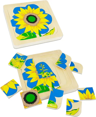 Vista 8 de Montessori - Rompecabezas de madera para niños de 4 a 8 años, rompecabezas de ciclo de vida de mariposa de 4 capas para niños pequeños, rompecabezas