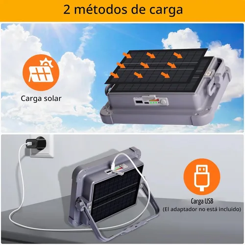 Vista 3 de MASMEJOR Luz de trabajo recargable solar, 10000LM, 6000mAh, 5 modos de L-300LEDs