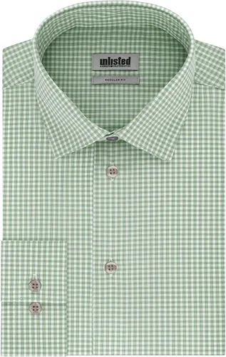 Vista 3 de Kenneth Cole Men's Dress Shirt Regular Fit Checks and Stripes (Patterned)