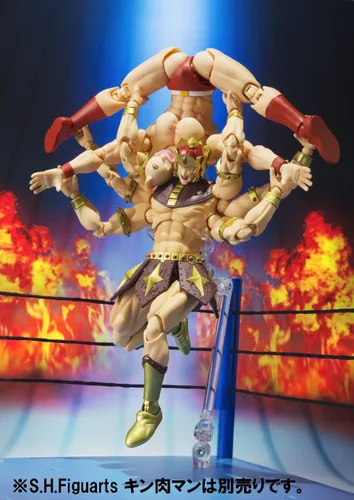Vista 7 de Bandai S.H. Figuarts Kinnikuman Ashuraman 6.102 in ABS PVC figura de acción pintada