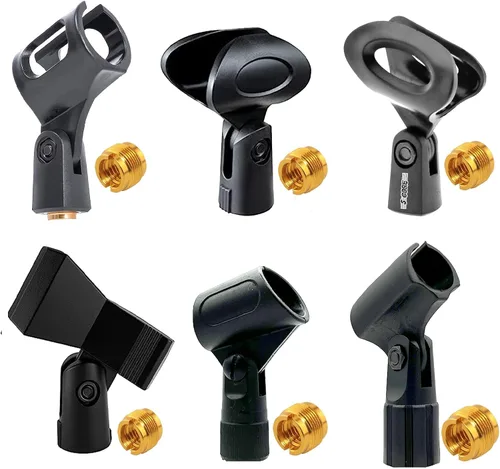Vista 15 de 5 Core Microphone Mic Clip Holder for Mic Stand Universal Adjustable with 5/8" Male to 3/8" Female Screw Adapter Suitable for Handheld Microphones