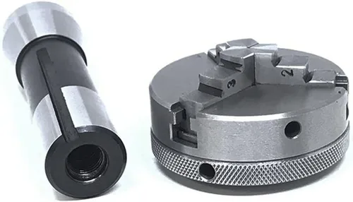 Vista 3 de Mandril de torno de 2" - 50 mm - 3 mandíbulas autocentrado con eje de vástago R8 - Fabricado en India
