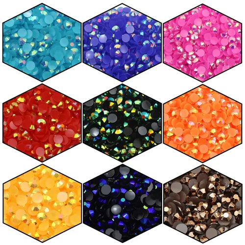 Vista 2 de 4500 diamantes de imitación SS6 de 0.079 in AB con parte trasera plana para uñas, manualidades, gemas redondas de brillo, cristales para bricolaje