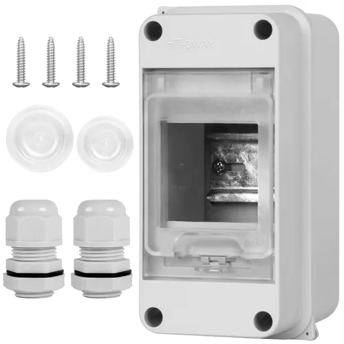 Vista 14 de Caja de Protección de Distribución Impermeable, Caja Eléctrica de Disyuntores de Plástico ABS y Cubierta Transparente IP65, para Disyuntor de Pared