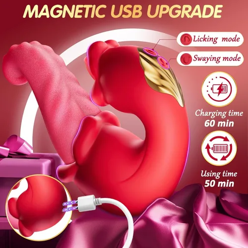 Vista 2 de Juguetes sexuales Vibrador para mujeres y niñas Masturbación SKEETTOYS con vibradores de punto G de empuje y 10 modos de succión para succión