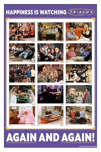 Vista 14 de Trends International Friends 30th - Póster de pared con texto en inglés "Watching Again", 14.72 x 22.37 pulgadas, versión enmarcada de madera