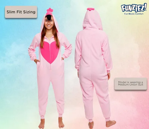 Vista 3 de Slim Fit Adult Onesie - Animal Halloween Costume - Plush Fruit One Piece Cosplay Suit for Women and Men by FUNZIEZ