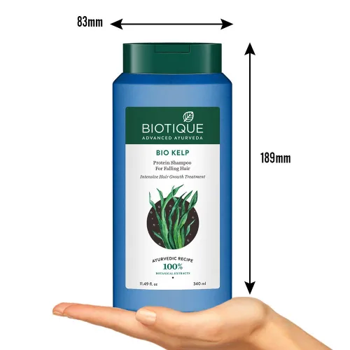 Vista 3 de Biotique Bio Kelp Protein Champú para cabello caído, 11.5 fl oz
