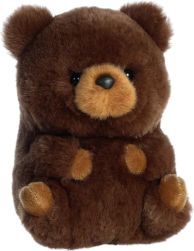 Vista 2 de Aurora® Round Rolly Pet™ Brambles Brown Bear™ - Adorables compañeros - Diversión sobre la marcha, marrón, 5 pulgadas