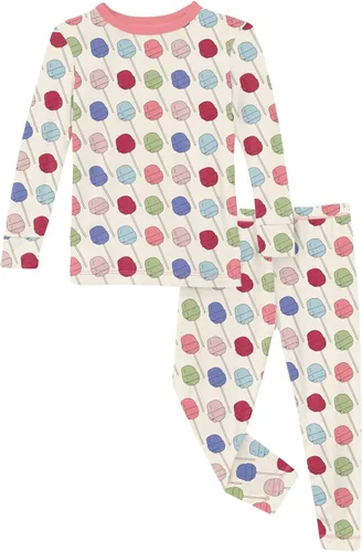 Vista 68 de KicKee Pants Conjunto de pijama de manga larga con estampado de piezas