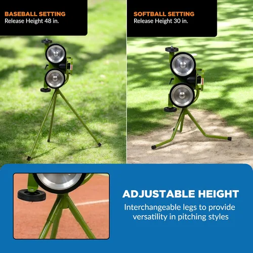 Vista 3 de Mound Yeti Baseball Softball Pitching Machine, Youth and Adult Single Wheel Pitching Machine for Baseball and Softball, Training Equipment
